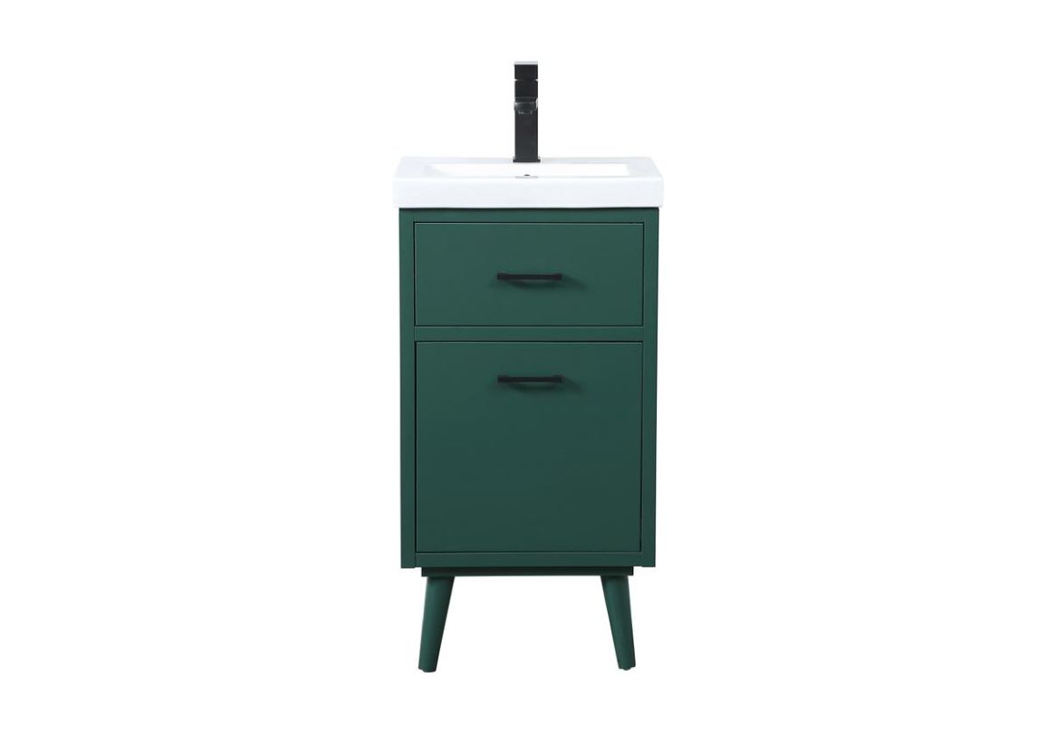 Elegant 18 In. Bathroom Vanity in Green VF41018MGN CODE:UNIV20 for 20% Off