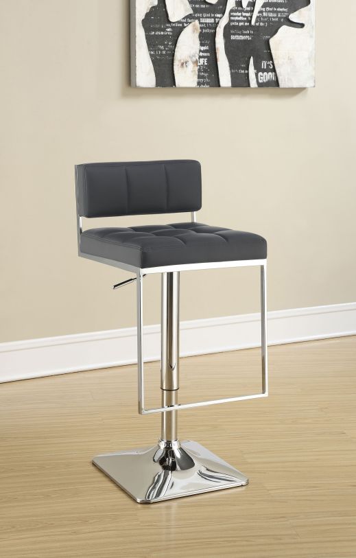 Coaster Alameda Adjustable Bar Stool Chrome and Grey in Grey 100195