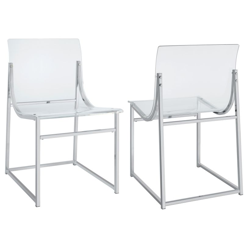 Coaster Adino Acrylic Dining Side Chair Clear and Chrome (Set of 2)
 in Chrome 121182