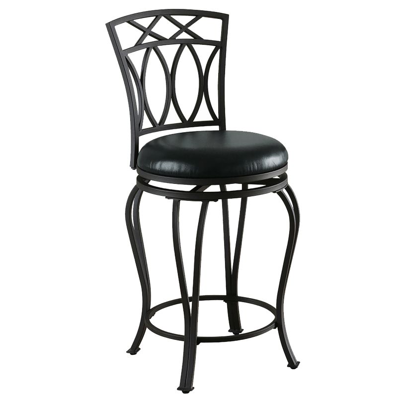 Coaster Adamsville Upholstered Swivel Counter Height Stool Black in Black 122059