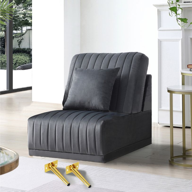 UI Furniture | Grey Armless Sofa, Not Sold Separately, Needs To Be Combined w/ Other Parts Or Multiple Seats. W71465625