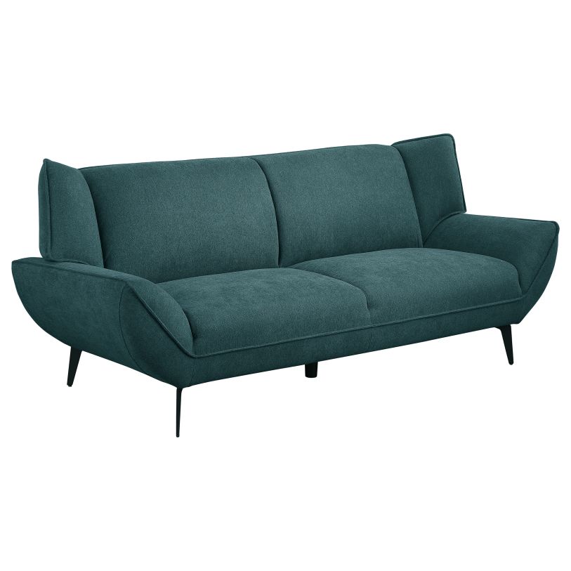 Coaster Acton Upholstered Flared Arm Sofa Teal Blue in Teal Blue 511161