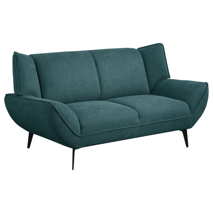 Coaster Acton Upholstered Flared Arm Loveseat Teal Blue in Teal Blue 511162