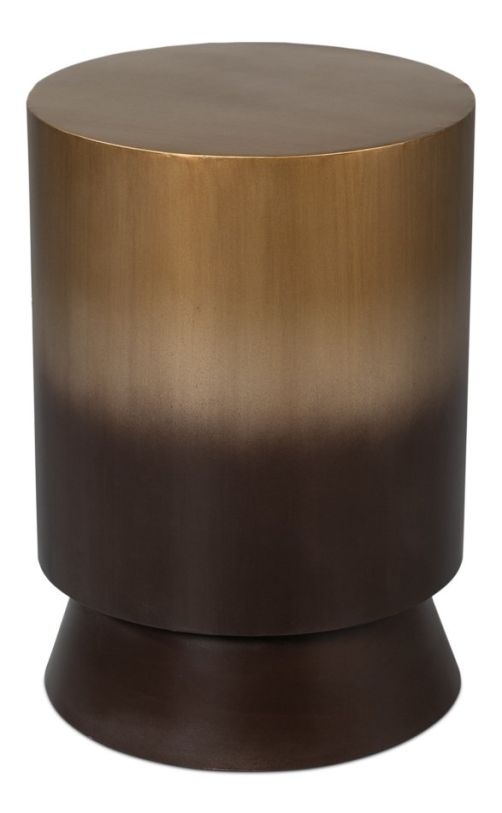 Sarreid Horizon Iron End Table in Ash Burnt Gold 53930