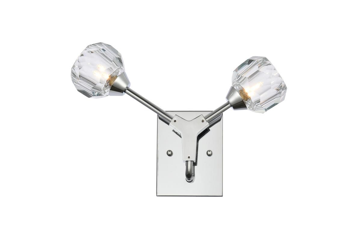 Elegant Zayne 2 Light Wall Sconce in Chrome 
 3508W15C CODE:UNIV20 for 20% Off