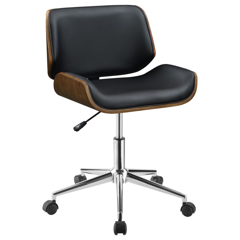 Coaster Addington Adjustable Height Office Chair Black and Chrome in Black 800612