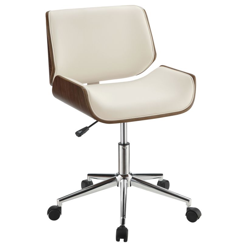 Coaster Addington Adjustable Height Office Chair Ecru and Chrome in Ecru 800613