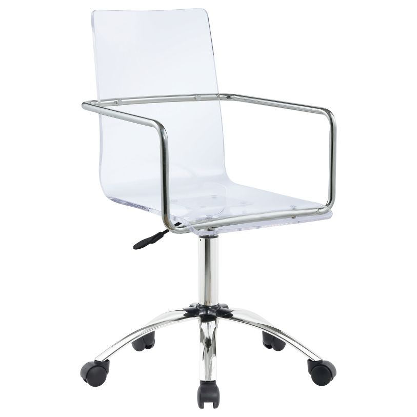 Coaster Amaturo Office Chair with Casters Clear and Chrome in Clear Acrylic 801436