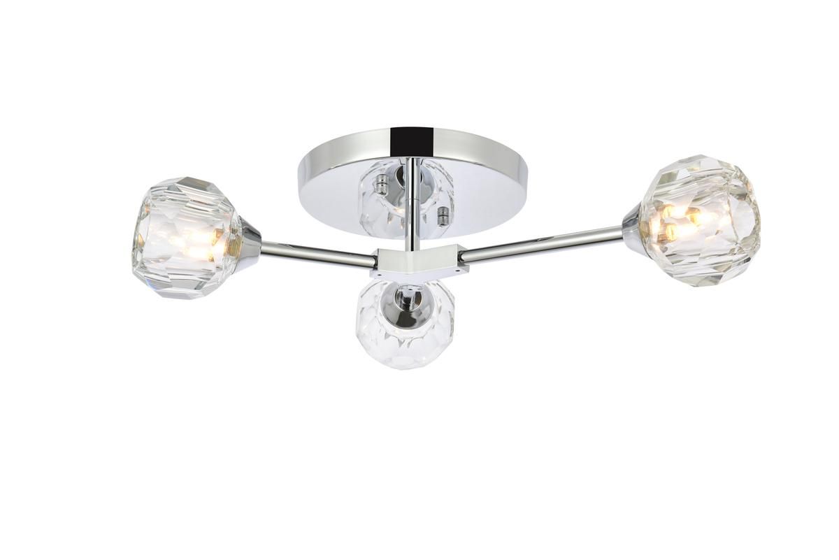 Elegant Zayne 3 Light Flush Mount in Chrome 
 3508F18C CODE:UNIV20 for 20% Off