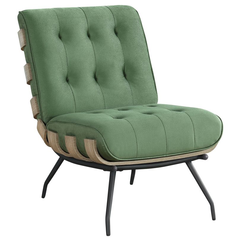 Coaster Aloma Armless Tufted Accent Chair Green in Green 907502