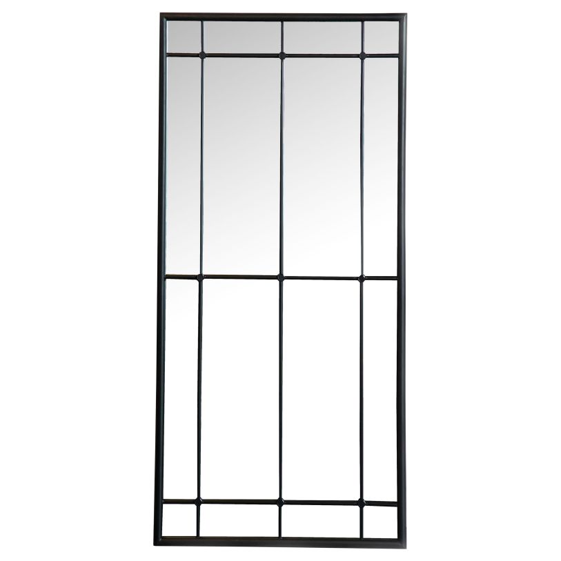 Coaster Annetta Rectangular Window Pane Wall Mirror Black in Black 962913