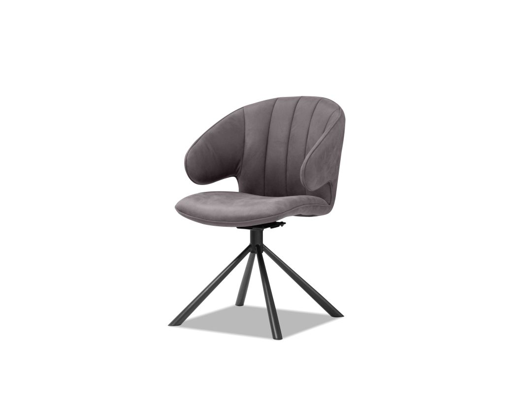 Mobital Hugo Swivel Dining Chair Pewter Ultra Suede (Set of 2) DCH-HUGO-PEWT-BLASW