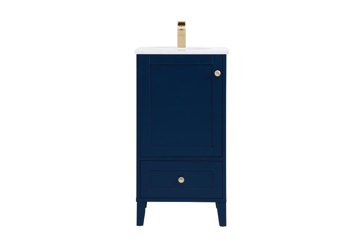 Elegant 18 In. Single Bathroom Vanity in Blue VF18018BL CODE:UNIV20 for 20% Off