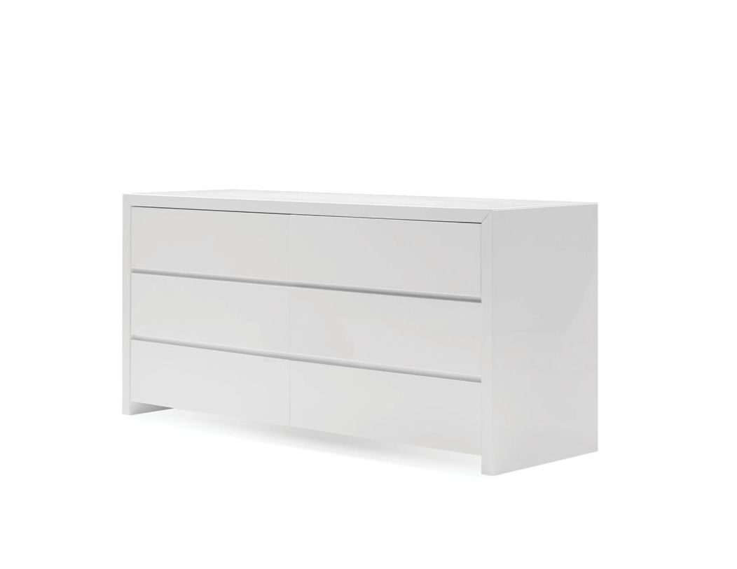 Mobital Blanche Dresser White High Gloss/Soft Closing Drawers DRE-BLAN-WHIT-