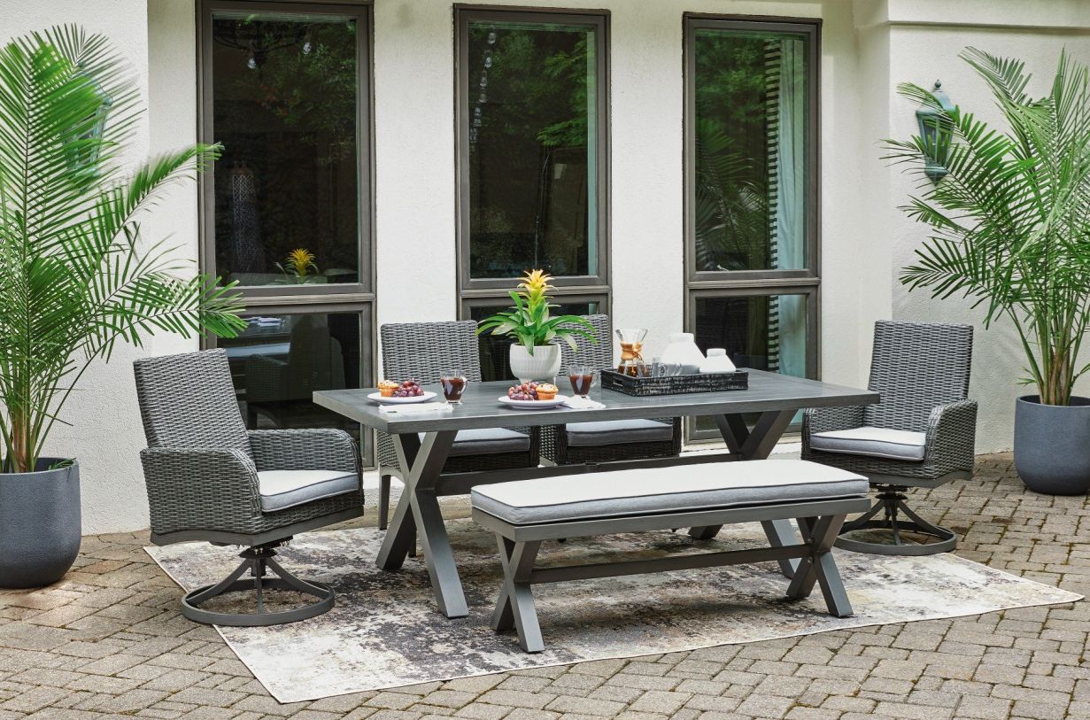 Elite Park 6-Piece Outdoor Dining Table Set in Gray