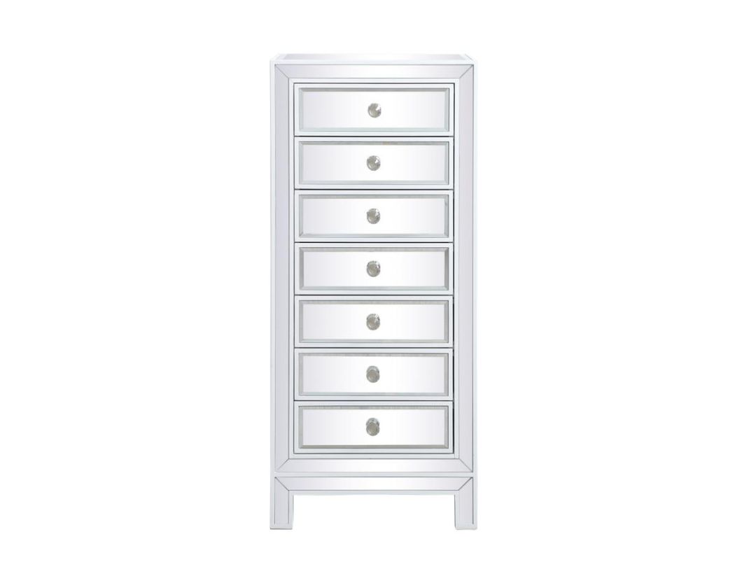 Elegant 18 In. Mirrored Lingere Chest in White MF72047WH CODE:UNIV20 for 20% Off