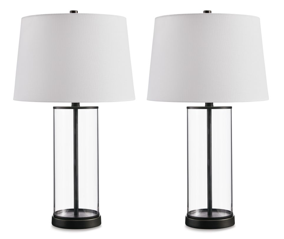 Wilmburgh Table Lamp (Set of 2) in Clear/Bronze Finish L431614 FedEx/UPS