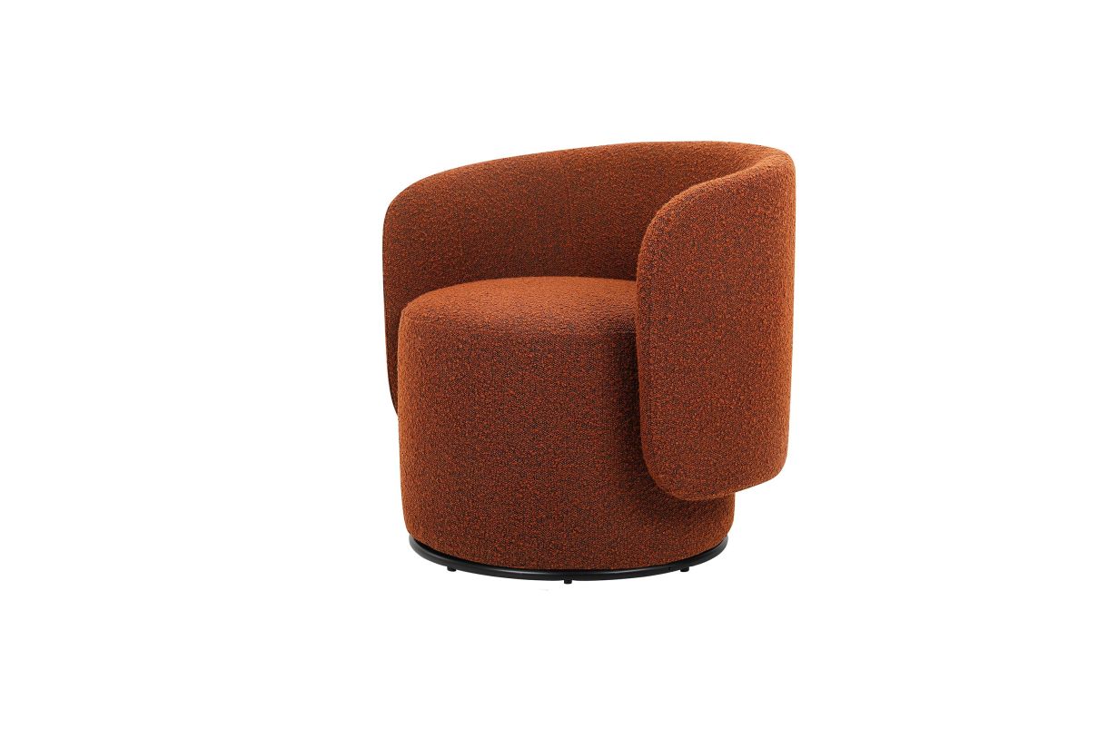 Mobital Biarritz Swivel Lounge Chair Rust Boucle Fabric LCH-BIAR-RUST-BOUC