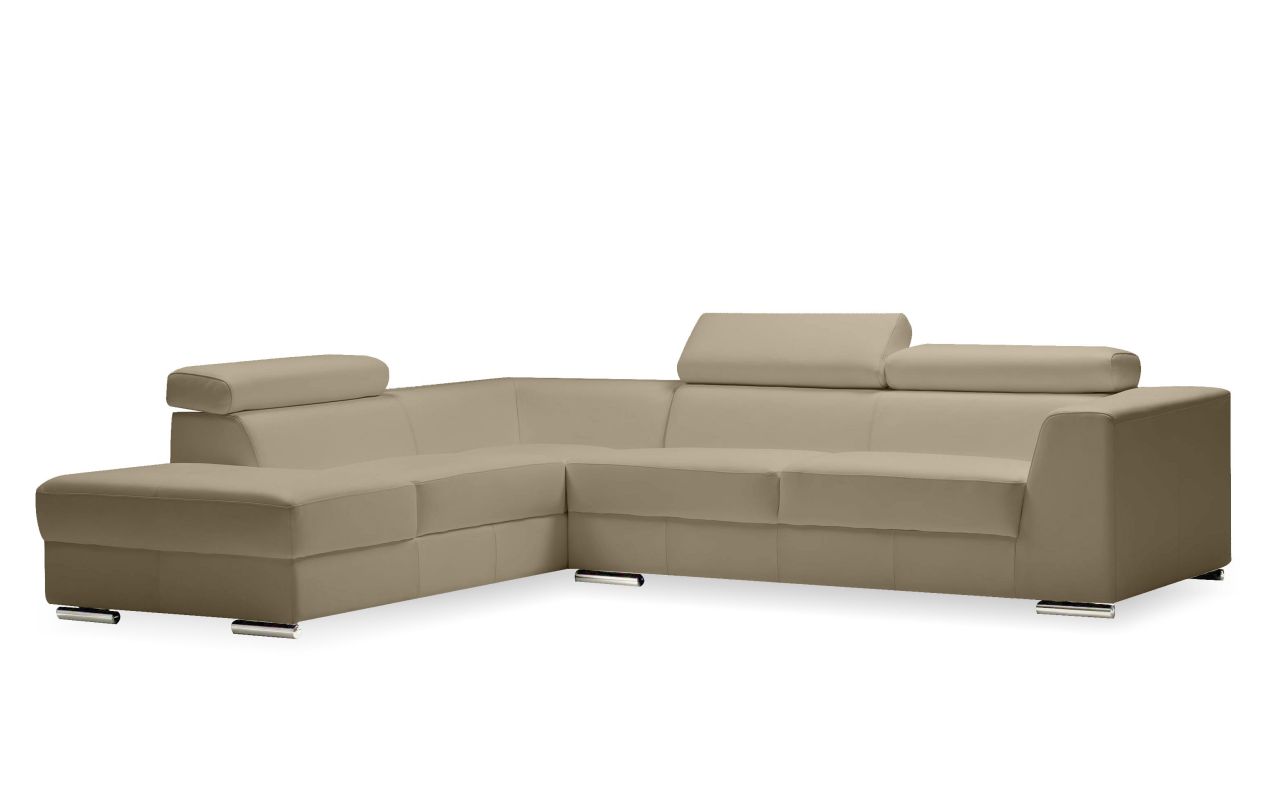 Mobital Icon LSF Chaise Sectional Wheat Leather Adjustable Headreat SEL-ICON-WHEA-PREMI