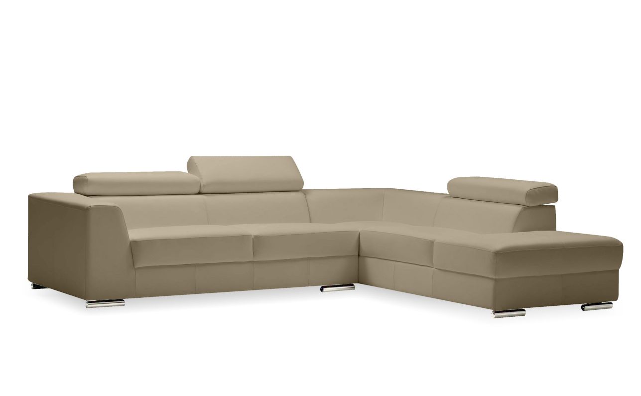 Mobital Icon RSF Chaise Sectional Wheat Leather Adjustable Headreat SER-ICON-WHEA-PREMI