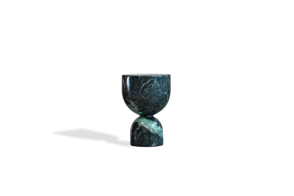 Mobital Apothecary Low End Table Marmo Verde Marble WEN-APOT-VERD-LOW9